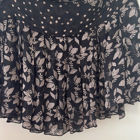 Isabel Marant Etoile Mini Skirt Prune Black Printed Georgette - Picture 8 of 10